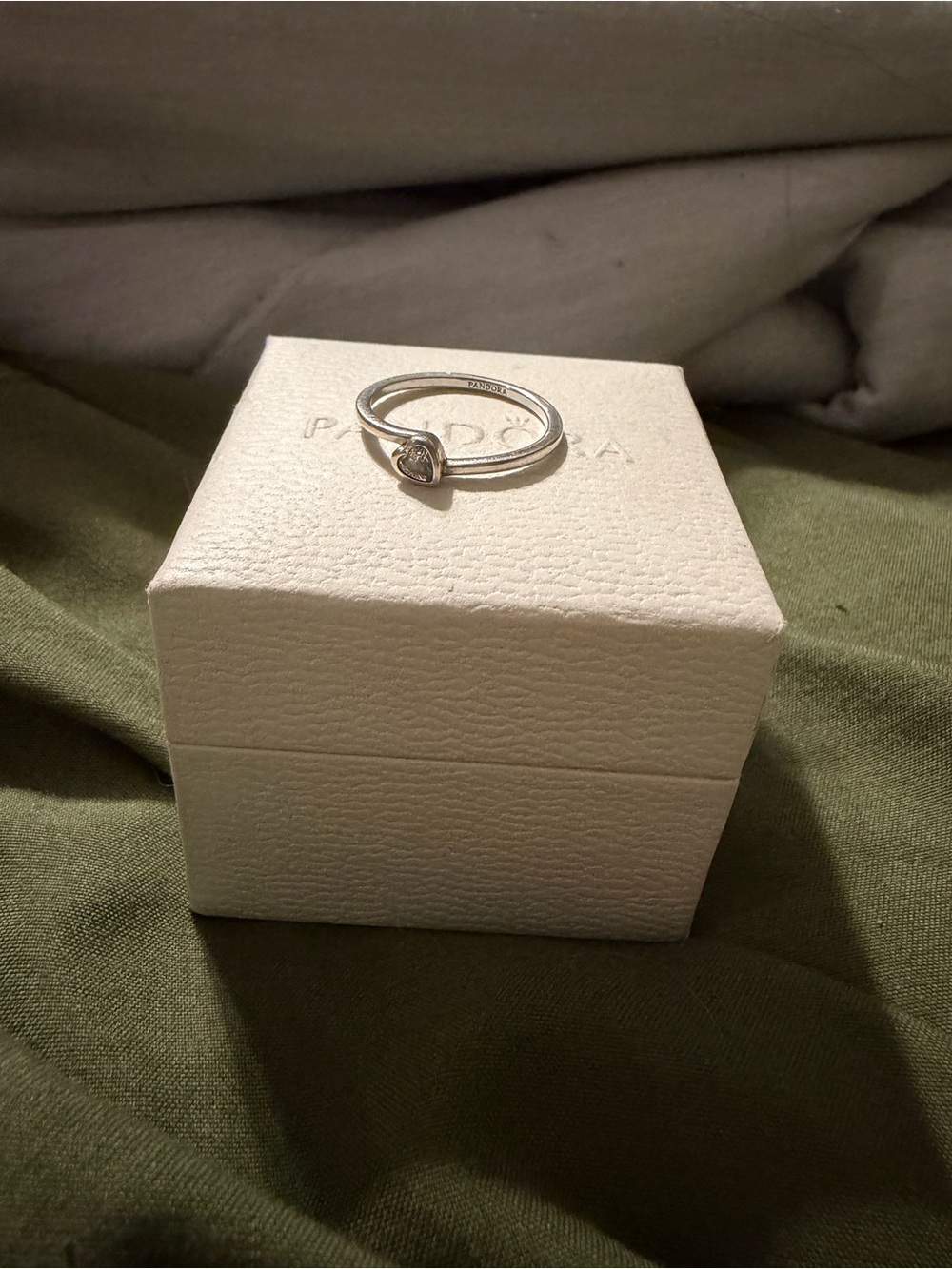 Pandora Silver Heart Ring Size 7 NO BOX